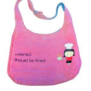 Weenies Should Be Fried Angry Little Girls by Lela Lee Hobo Bag Tie Tote